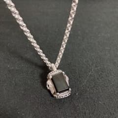 silver925 オニキス スカル クラウン ペンダントトップ シルバー925