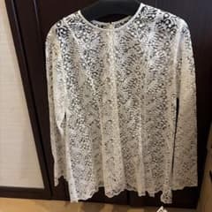 LOUNIE総レース 長袖ブラウス ホワイト サイズ38