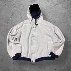 希少90sリバーシブルカレッジブルゾンパーカー UNF ナイロンスゥエット 