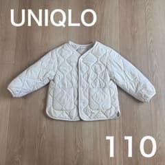 【匿名配送】ユニクロ ウォームパデッドウォッシャブルカーディガン 110 白のサムネイル