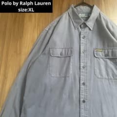 Polo by Ralph Laurenワークシャツ90s茄子紺XL