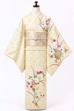 訪問着 高級着物 お洒落着物 オシャレ訪問着 花 もみじ お出かけ着物