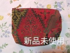 レトロ　赤　レッド　小物入れ　ポーチ　和風　ハンドメイド風　ハンドメイド　和柄のサムネイル