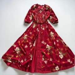 インゲボルグ 花柄ロングワンピース キャミワンピ付き ベルト付　マキシ丈 インゲボルグ 花柄ロングワンピース キャミワンピ付き ベルト付 マキシ