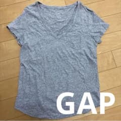 GAP Vネック 半袖 Tシャツ グレー M