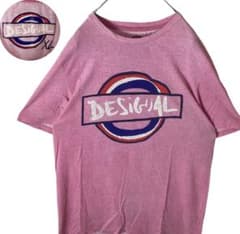 グッドデザインDesigual落書き風でかロゴピンクTシャツXLサイズ - メルカリ