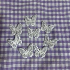 蝶レースヘアクリップ ホワイト 8個セットのサムネイル