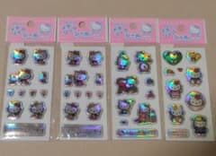 【未開封】ハローキティ メタリックシール 2003年製 4枚セット　平成レトロのサムネイル