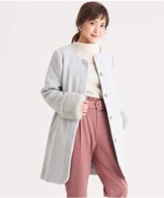 MAJESTIC LEGON ファー袖ノーカラーコート 値下げ中のサムネイル