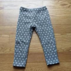 100cm ズボン　パンツ　 10分丈 裏起毛 記名無　 冬物 中古　色あせ感有のサムネイル