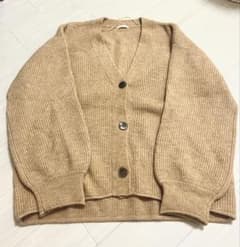 GU リブ編み　オレンジ　カーディガンのサムネイル