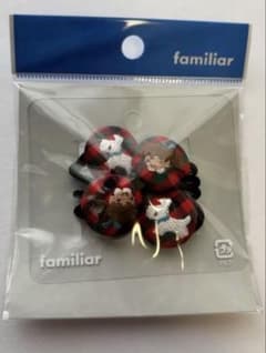 新品未開封【familiar】ファミリア ヘアゴム S 赤　チェックのサムネイル