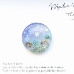 no.1616 レジン ヘアゴム ブローチ ポニーフック - メルカリ