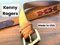 USAカントリーウエスタンベルト　本革カービング ケニーロジャース　ビンテージ