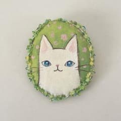 手描きブローチ (cat)のサムネイル