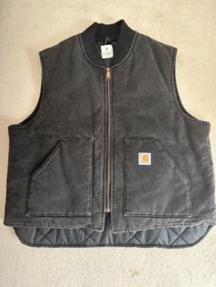 カーハート carhartt ダック　ベスト　ブラック　フェード2XL USA製 カーハート carhartt ダックベスト V02MOS XL腰ゴム USA製