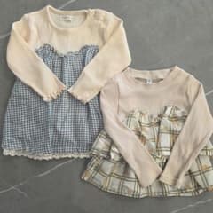 ベビー 長袖トップス 2点セット 90cm 女の子 切り替え レース メロウのサムネイル