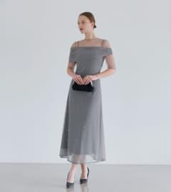 Leja 2WAYチュールトップスパールAラインドレスワンピース2点セット