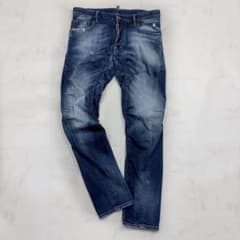 DSQUARED2 ダメージ加工 ストレッチ デニムパンツ 46 イタリア製 青