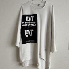 EAT プリント ダメージ加工 長袖 カットソー ホワイトのサムネイル