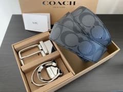 SALE♪コーチ 新品 リバーシブル シグネチャー バックル回転 セット