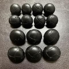 【未使用品】レザー編み込みデザイン ボタン 14個セット - 5