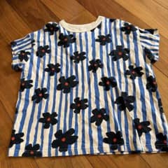 キッズ 半袖Tシャツ ストライプ 花柄のサムネイル