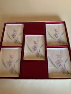 七宝焼 四角小皿5枚 美術工芸品のサムネイル