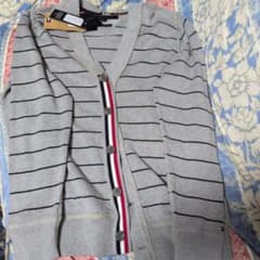 トミーヒルフィガー　グレー　ストライプ カーディガン PremiumCottonのサムネイル