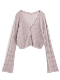 V-neck ribbed knit cardigan [ru1521]