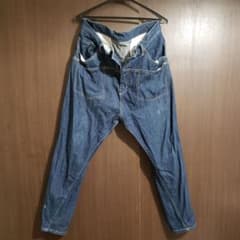 milimili デニムサルエルパンツ LLサイズ コットン100% インディゴのサムネイル