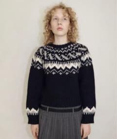 最終値下げ　epine エピヌ bijou Nordic knit epine bijou Nordic knit ネイビー エピヌ ニットビジュー - メルカリ