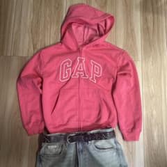 GAP KIDS フルジップパーカー ピンク XXL 短丈のサムネイル