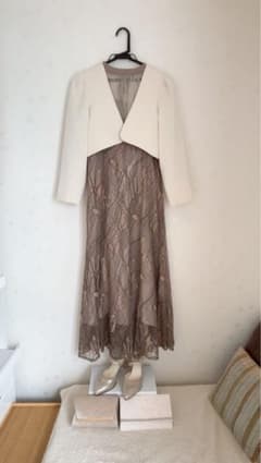 フォーマルドレス5点セット【ドレス(S)/上着/靴/バッグ/ご祝儀袋】結婚 