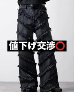 CLEL ハードフリンジデニムパンツ　ブラック M（完売品）のサムネイル