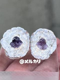 カナリア様専用　国産鉱物　伊南川流域　かぐや姫水晶（球顆中紫水晶）のサムネイル