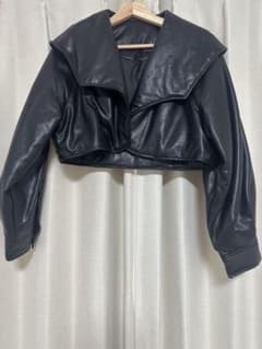 フェイクレザー ショート丈 ライダースジャケットのサムネイル