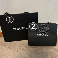 CHANEL ショッパー2枚セット カメリア付き 黒 - メルカリ