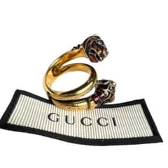 希少　GUCCI　グッチ　ダブルタイガーヘッド　リング　指輪　ゴールド　14号 m89273685873_1.jpg?1750229242