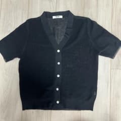 HONEY KNIT 半袖ニット カーディガン ブラックのサムネイル