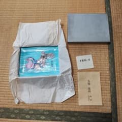 七宝焼　鴨図　額装　馬堀遠州　飾り皿　栞付きのサムネイル