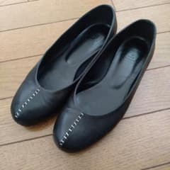 超美品ミナペルホネン フラットシューズ バレエシューズ ブラック