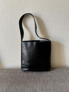 PRADA LEATHER SHOULDER BAG BLACK