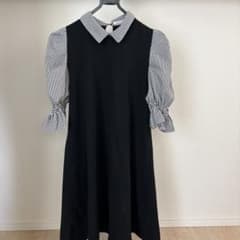 OLIVE des ILIVEギンガムチェック切替ワンピース ブラックのサムネイル