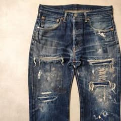 ビンテージ リーバイス 501 ダメージデニム グランジ パッチワーク w38 ビンテージ リーバイス 501 ダメージ パッチワーク グランジデニム w32