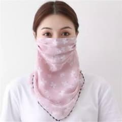 シフォンスカーフ　フェイスカバー　6way 日焼け予防　紫外線対策のサムネイル