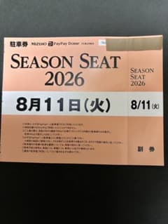 8月11日(火)ファイト九州デー (ユニ配布）!!ドーム駐車券 対ロッテ戦のサムネイル