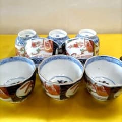 有田焼　伊万里焼　古伊万里　金彩　色絵　向付　蕎麦猪口　小鉢　10客セット 有田焼 伊万里焼 古伊万里 金彩 色絵 向付 小鉢 蕎麦猪口 8客セット