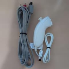 動作確認済み 匿名配送 Wii 純正 ヌンチャク ＆ AVケーブル セットのサムネイル
