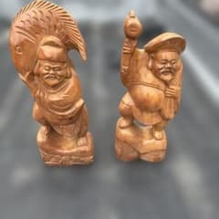 木彫り 大黒天 恵比寿 置物 縁起物 木彫り 恵比寿 大黒天 置物 縁起物 2体セット通常よりも大きいサイズ
